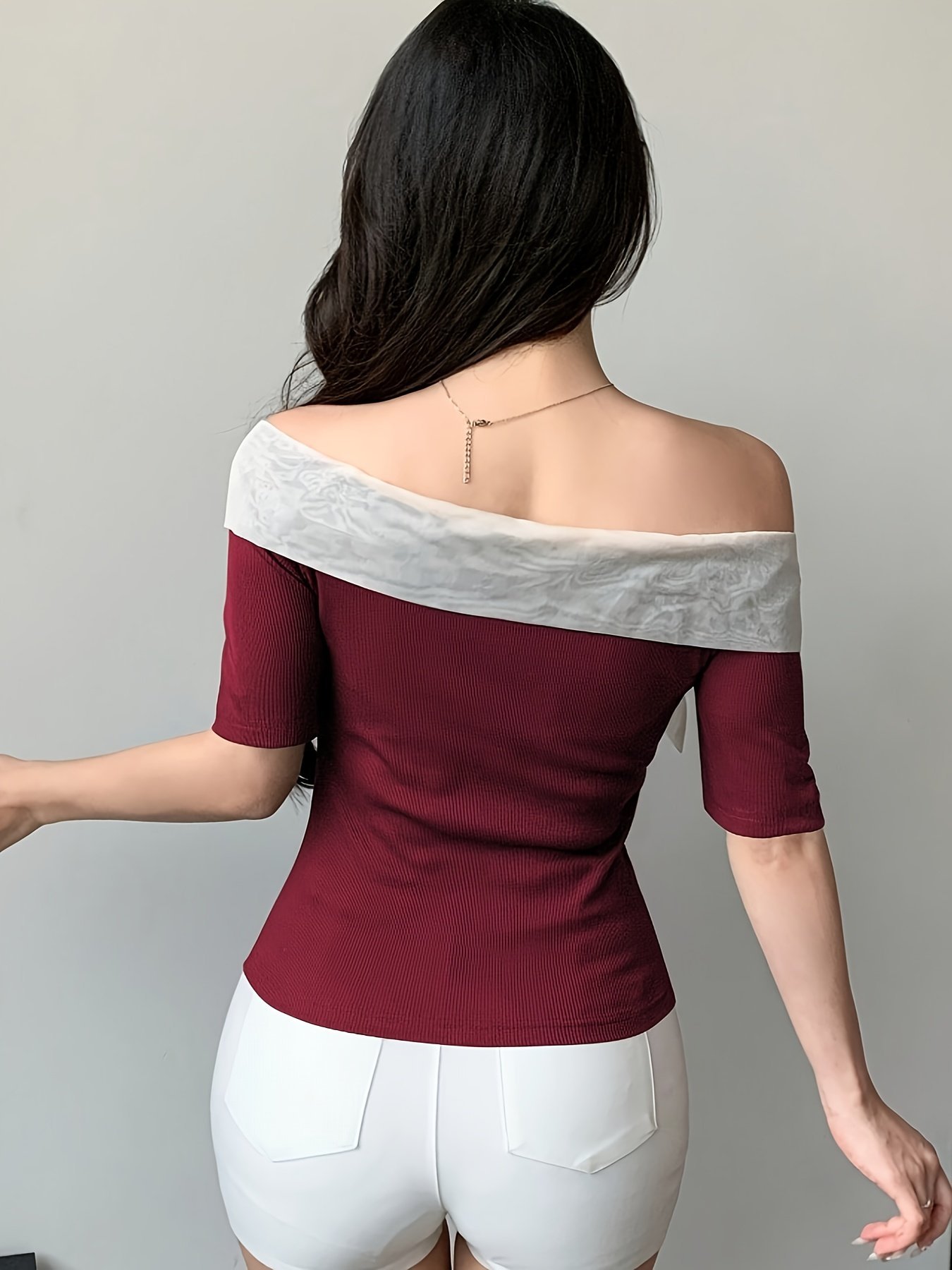 Stylish Women's Off-Shoulder T-Shirt - Image 4