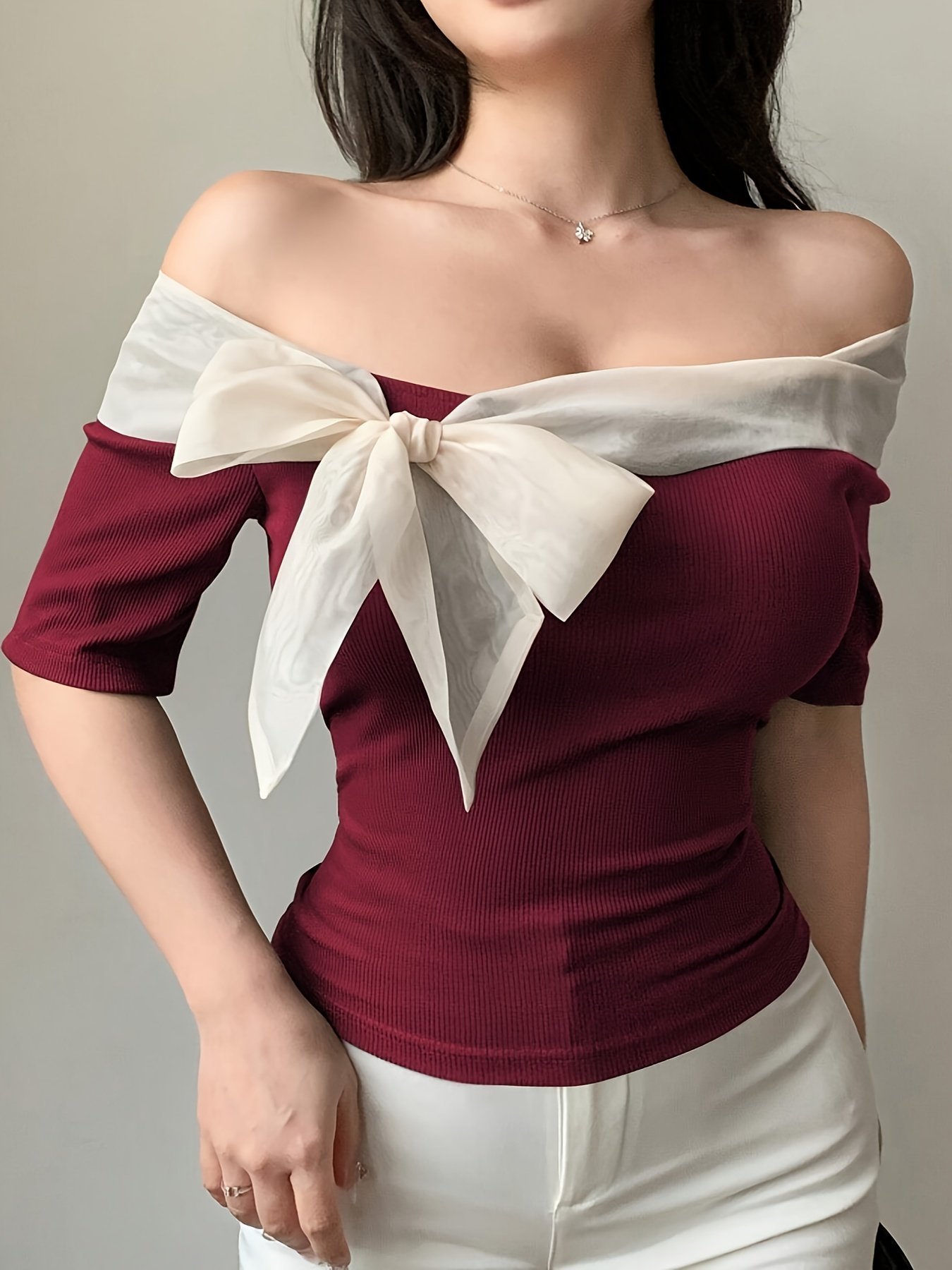 Stylish Women's Off-Shoulder T-Shirt - Image 5